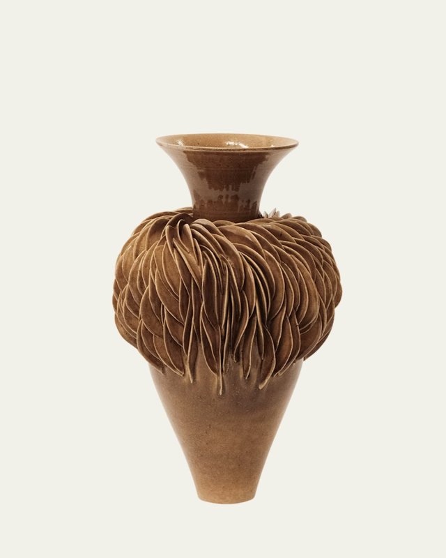 Fractal Stoneware Vase, 14"
